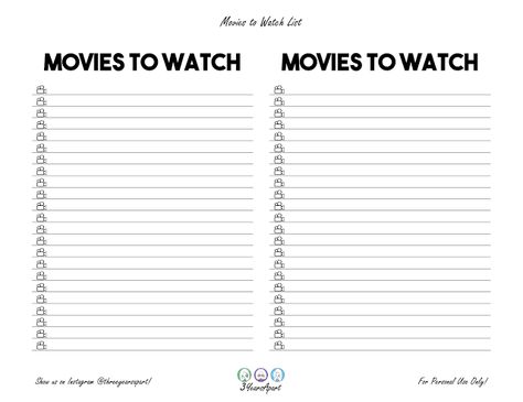 Books to Read, Movies to Watch, Games to Play - Free Printable Bullet Journal | 3 Years Apart Birthday Bullet Journal, Journal Headers, Printable Bullet Journal, Movie Tracker, Journal And Planner, Family Binder, Movie To Watch List, Journal 3, Movies By Genre