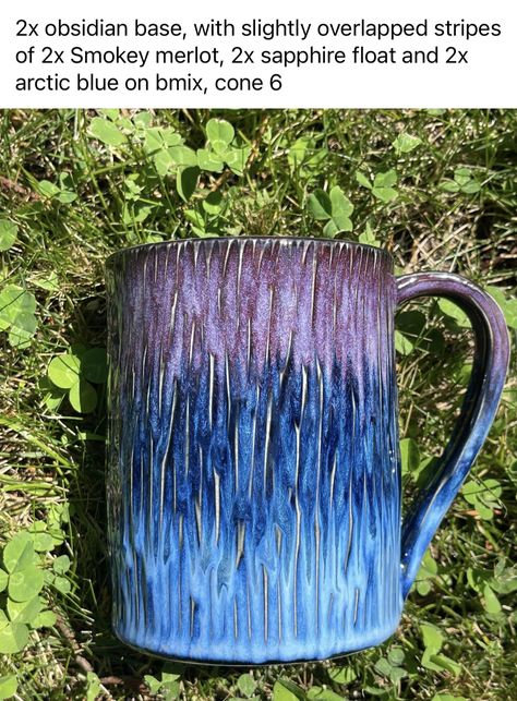 Coyote Blue Purple Glaze Combinations, Amaco Mulberry Glaze Combinations, Blue Midnight Glaze, Glaze Designs, Ceramic Glazing, Pottery Projects, Clay Glaze, Glaze Combinations, Pottery Lessons