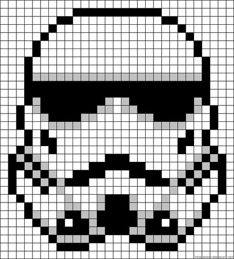 Stormtrooper Star Wars perler bead pattern by Lee Griffiths Minions Amigurumi, Star Wars Quilt, Star Wars Crochet, Modele Pixel Art, Star Wars Crafts, Storm Troopers, Art Perle, Pixel Crochet, Hama Beads Patterns