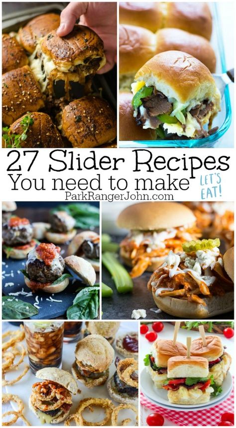 Sliders Recipes, Bbq Chicken Sliders, Meatball Sliders, Slider Sandwiches, Beef Sliders, Pork Sliders, Hawaiian Chicken, Slow Cooker Pulled Pork, Savory Appetizer