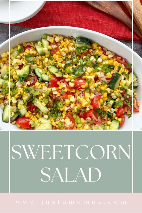 Delicious bright sweetcorn salad, bursting with flavour and texture. Lovely and fresh, great recipe Sweetcorn Salad, Cold Dishes, Frozen Corn, Vegetarian Paleo, Fresh Corn, Fresh Salads, Honey Mustard, What To Make, Salad Ingredients