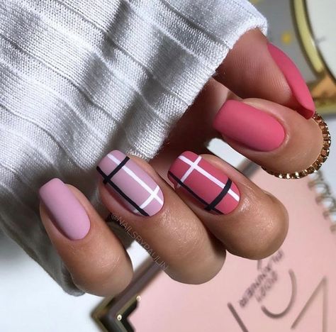 Plaid Gel Nails, Mother Of The Bride Gowns, Latest Nail Designs, Bridal Shops, Dresses Mother Of The Bride, Art Design Ideas, Wedding Dress Shop, Plaid Nails, Trendy Nail Art Designs