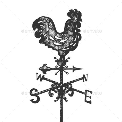 Weathervane Tattoo, Etsy Store Ideas, Engraving Illustration, Weather Vanes, Infographic Design Inspiration, Store Ideas, White Hand, Cartoon Clip Art, Illustration Vector