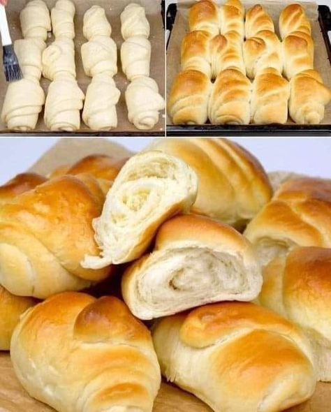 Easy Croissant Recipe, Rich Banana Bread, Homemade Crescent Rolls, Air Fryer Recipes Appetizers, Homemade Croissants, Croissant Recipe, Usa Food, Roll Recipes, Crescent Roll Recipes