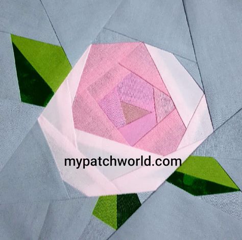 Paper Piecing Patterns Free, Easy Crochet Rose, Foundation Paper Piecing Tutorial, Rose Patchwork, Paper Piecing Tutorial, Crochet Rose Pattern, Quilt Club, Two Roses, Rose Paper