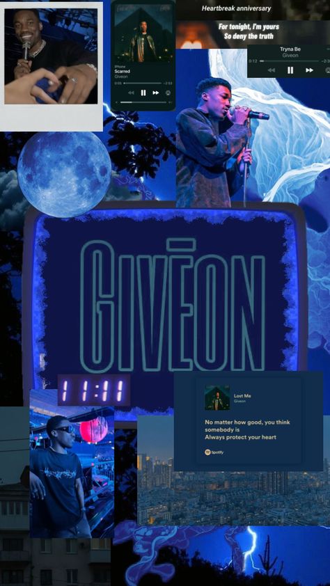 Givēon Collage Wallpaper, Givēon Wallpaper Aesthetic, Giveon Singer, Givēon Wallpaper, Rnb Aesthetic, Singer Wallpaper, Potential Wallpaper, Lockscreen Ideas, Cute Lockscreens