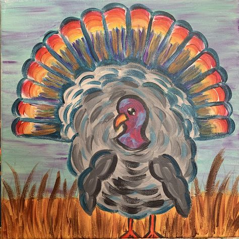 Thanksgiving Painting Ideas, Turkey Craft Ideas, Thanksgiving Painting, Thanksgiving Wine Bottle, Craft Turkey, Turkey Painting, Turkey Holiday, Turkey Art, 2nd Grade Art