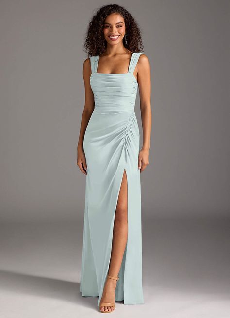 What do you think of the Azazie Jesaphine, come check them out! https://www.azazie.com/products/azazie-jesaphine-mist-sheath-bow-stretch-satin-floor-length-bridesmaid-dress/7196635 Sea Glass Bridesmaid, College Girl Outfits, Stretch Satin, College Girls, Color Style, Green And Purple, Bridesmaid Dress, Sea Glass, Bridal Party