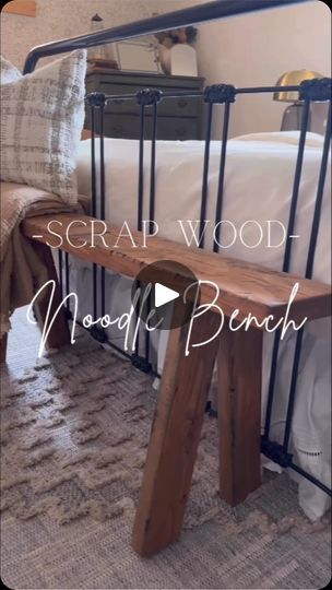 Facebook Noodle Bench Diy, How To Make A Wooden Bench, Diy Noodle Bench, Bed Bench Diy, Noodle Bench, Build Bench, The Sassy Barn, Diy Noodles, Primitive Bench