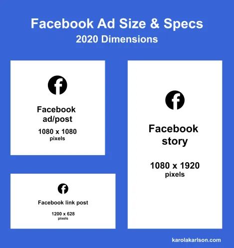 Facebook Ad Size & Specs in 2020 – The Always Up-to-date Guide Facebook Ads Inspiration, Facebook Carousel Ads, Facebook Text, Social Media Cheat Sheet, Facebook Ad Template, Facebook Ads Design, Instagram Story Ads, Facebook Link, Facebook Pixel