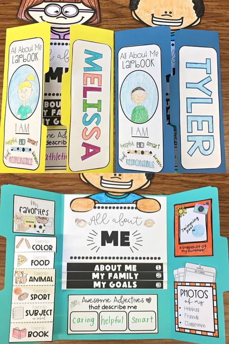 All About Me Box School Project, All About Me Poster Ideas Preschool, Cartolina Design Ideas For Reporting, All About Me Crafts For Kids, All About Me Poster Ideas Projects, About Me Poster Ideas, All About Me Lapbook, All About Me Project, All About Me Poster