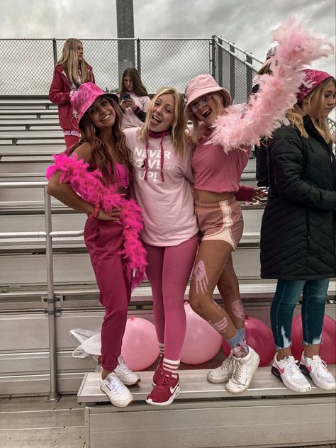 Pink Out Football Game Outfits Cold, Pink Out Spirit Week, Pink Out Theme, Pink Out Ideas, Pink Out Outfits, Pink Out Football Game Outfits, Pink Football Game, Pink Out Football Game, Pink Out Football