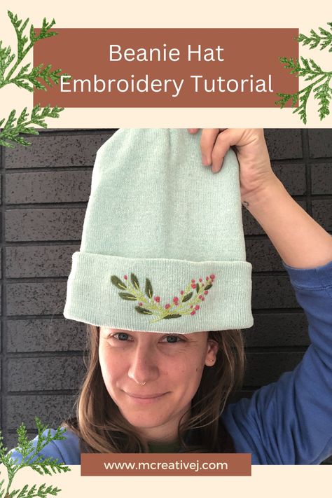 How to hand embroider a knit beanie hat for winter. Wrap yourself in warmth and style this winter with a cozy knit beanie hat, personalized with your own hand embroidery! Learn how to add a touch of creativity to your cold-weather accessories and make heads turn wherever you go. Stay warm, stay fabulous! Hat For Winter, Hat Personalized, Thread Up, Winter Wrap, Wool Embroidery, Hand Embroidery Tutorial, Hand Embroidery Projects, Hat Embroidery, French Knot