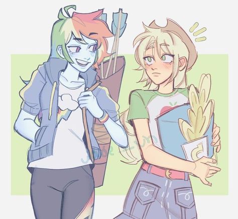 Rainbow Dash And Applejack Fanart, Rainbowjack Fanart, Appledash Fanart Human, Apple Dash Fanart, Mlp Applejack Fanart, Apple Jack Fanart, Mlp Appledash, Appledash Fanart, Rainbow Dash X Applejack