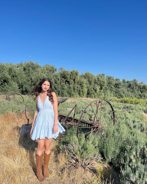 cowboy boots & sundress kinda summer 🌞🪻🥰🍒🌾 Sundress Cowboy Boots, Boots Sundress, Dresses And Cowboy Boots, Sundress Aesthetic, Dress And Cowboy Boots Outfit, Cowgirl Barbie, Dress And Cowboy Boots, Cowboy Boots Outfit, Girl Scout Camping