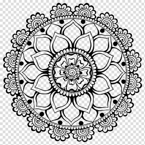 Mehndi Background, Mehndi Drawing, Simple Mandala Design, Dandelion Drawing, Mandala Illustration, Black And White Mandala, Mandala Png, Hand Doodles, Design Black And White