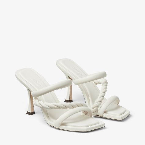 Latte Luxe Nappa Leather Sandals | DIOSA 90 | Summer 2022 collection | JIMMY CHOO Jimmy Choo Sandals, Shoes Heels Classy, White Sandals Heels, Spool Heel, Cute Nike Shoes, Shoes Luxury, Girly Shoes, Fesyen Hijab, White Sandals