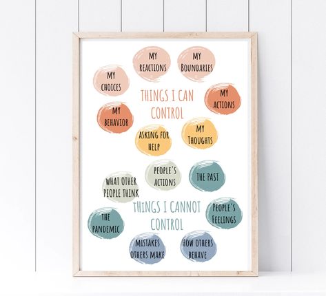 Therapist Office Design, Things I Can Control, Psychology Office, Counseling Posters, Play Therapy Room, Office Decor School, Psychologist Office Decor, Psychologist Office, Counseling Office Decor