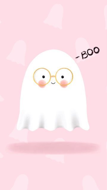 Ghost With Glasses, Procreate Drawings, Happy Ghost, Pink Studio, Ghost Drawing, Happy October, Girly Drawings, Halloween Drawings, Illustration Wall Art