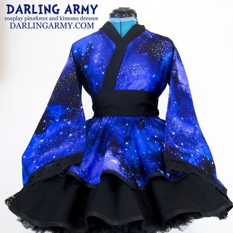 Galaxy Cosplay Kimono Dress Mode Harajuku, Galaxy Outfit, Galaxy Dress, Galaxy Fashion, Cosplay Dress, Kimono Dress, Kawaii Clothes, Cosplay Outfits, Lolita Dress