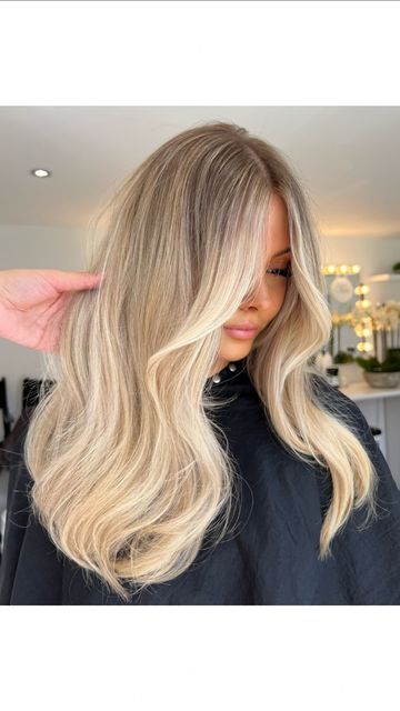 Level 10 Blonde Balayage, Blonde Tinted Hair, Vanilla Blonde With Shadow Root, Creamy Natural Blonde, Dark Blonde Hair Fair Skin, Creamy Blonde With Money Piece, Blonde Hair For Light Skin Tones, Soft Balayage Blonde Natural, Full Babylights Blonde With Shadow Root