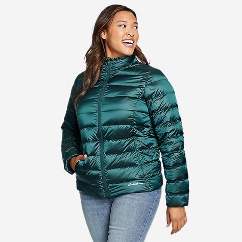 Women's Cirruslite Down Jacket | Eddie Bauer Women's Puffer Coats, Eddie Bauer Jacket, Eddie Bauer Women, Custom Jacket, Camo Jacket, Puffy Jacket, Gym Wear, Outdoor Outfit, Vintage Jacket