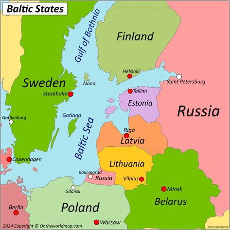 Map of the Baltic States Baltic States, Riga Latvia, Gothenburg, Gdansk, Tallinn, State Map, Baltic Sea, Riga, Warsaw