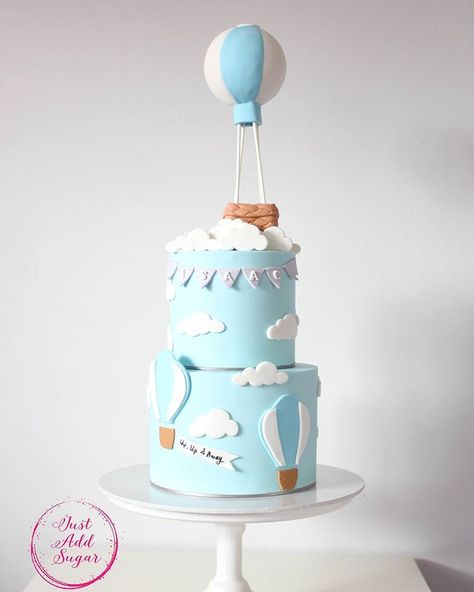 Bear Baby Shower Cake, Hot Air Balloon Cake, Swan Baby Shower, Baby Boy Birthday Cake, Baby Shower Party Themes, Baby First Birthday Cake, Creative Baby Shower, Baby Shower Cakes For Boys