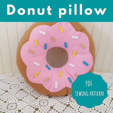 Pillow Sewing, Travel Sewing Kit, Donut Pillow, Sweet Nursery, Cute Pillow, Travel Sewing, Cactus Pillow, Donut Shape, Sewing Pillows