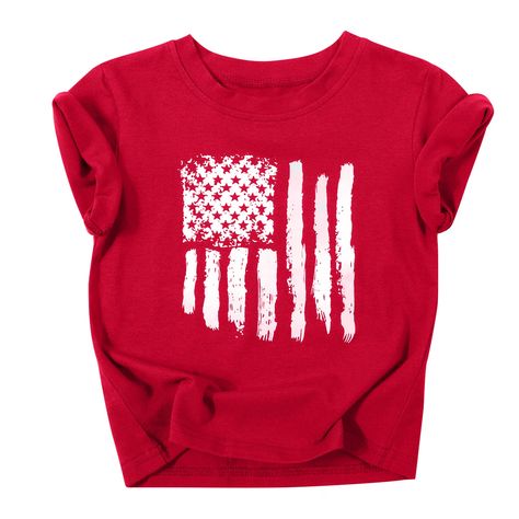 PRICES MAY VARY. Material: This baby 4th of july shirt is made of 95% Cotton and 5%polyester, soft and comfortable, lightweight and breathable. Features: American USA flag graphic print shirt. Classic crewneck short sleeves.Let these fashion tees show freshness and vitality to your little baby. Patriotic Gift: Perfect gift for your kids to wear on 4th of July, Independence Day. Perfect gift for your son, daughter, grandchild, niece, nephew, families, friends. Occasion: Suitable for American them Graphic Print Shirt, 4th Of July Shirt, Patriotic Gifts, Baby & Toddler Clothing, Newborn Girl, Shirt Ideas, Usa Flag, Print Shirt, Fashion Tees