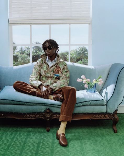 Travel to an intensely retro Palm Beach in Tyler Mitchell’s Gucci Pineapple campaign Tyler Mitchell, Indie Magazine, Historical Flags, Pastel Walls, Pineapple Design, Pastel Colour Palette, Its Nice That, Coat Of Arm, Retro Designs