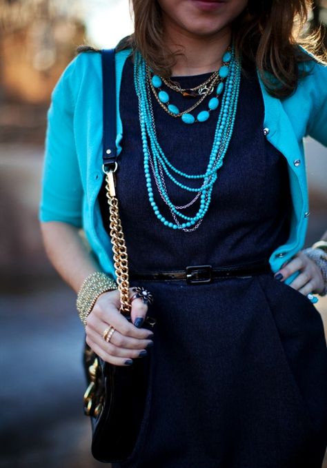 Beautiful Turquoise And Teal Work Outfits For Girls Turquoise Shorts Outfit, Turquoise Outfits For Women, Turquoise Outfit, Navy Dress Outfits, Black Dress Outfit Casual, Turquoise Clothes, Teal Outfits, Shorts Outfits Women, Winter Dress Outfits