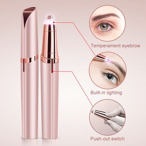 Flawless brows in seconds! Safe, easy & painless. Have perfect eyebrows ANYTIME & ANYWHERE. Plucking Eyebrows, Lipstick Designs, Eyebrow Razor, Painless Hair Removal, Eyebrow Trimmer, Waxed Eyebrows, Hair Removal Device, Facial Hair Removal, Eye Brow