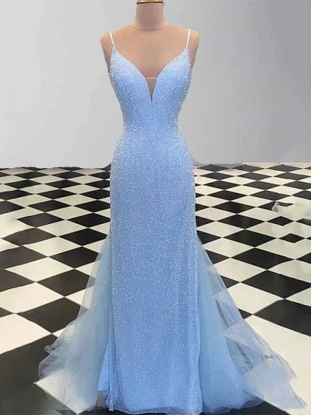 Light Blue Dress Formal, Blue Mermaid Prom Dress, Backless Formal Dresses, Light Blue Prom Dress, Blue Dress Formal, Blue Evening Dresses, Sequin Prom Dresses, Cute Prom Dresses, Backless Prom Dresses