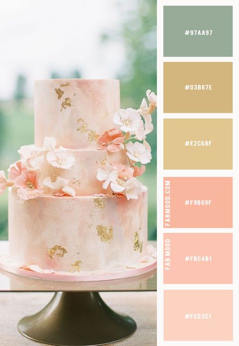 Coral And Beige Wedding, Peach Gold And White Wedding Decor, Peach And Gold Color Palette, Pink And Peach Wedding Theme, Pastel And Gold Wedding, Summer Wedding Colors Pink, Peach And Gold Wedding Theme, Wedding Ideas For Second Marriage, Wedding Color Schemes Gold