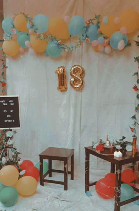 18th birthday decor Simple Debut Decorations At Home, Low Budget Birthday Decoration, Simple Debut, Debut Decorations, Cheap Birthday Decorations, Budget Birthday, Birthday Decorations At Home, Simple Birthday Decorations, Easy Birthday