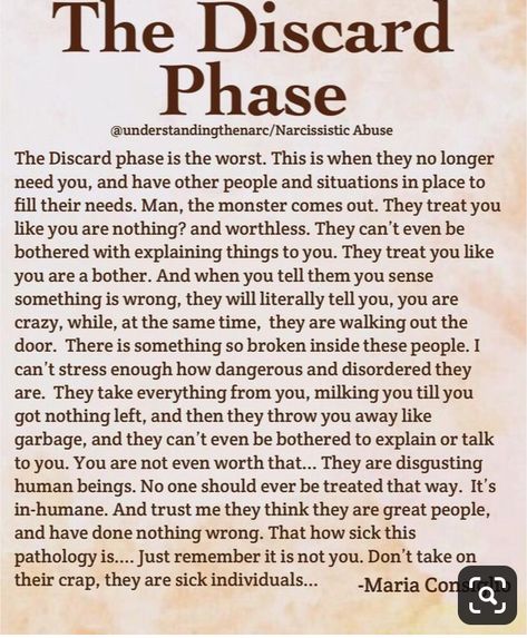 Discard Phase, Narcissism Quotes, Narcissism Relationships, Narcissistic People, Crazy About You, Narcissistic Behavior, Marriage Tips, Mental And Emotional Health, Psychology Facts