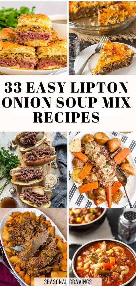 Recipes Using Onion Soup, Chicken Onion Soup Mix Recipe, Lipton Onion Soup Mix Recipes, Lipton Onion Soup Recipes, Grilled Hamburger Recipes, Soup Mix Recipes, Onion Soup Mix Recipe, Lipton Soup, Dry Soup Mix