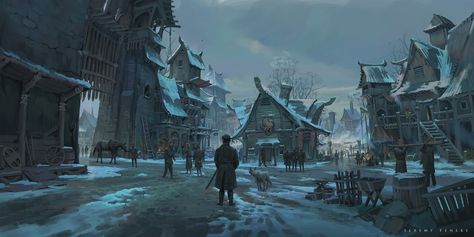 ArtStation - Snowed Inn, Jeremy Fenske Arte Viking, Icewind Dale, Viking Village, Fantasy Town, Landscape Concept, Fantasy City, Fantasy Places, Fantasy Setting, Dungeons And Dragons Homebrew