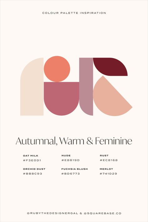 Autumnal, Warm and Feminine Colour Palette for Your Brand and Squarespace Website Spice Colour Palette, Branding Color Palette 2023, Brand Color Palette With Hex Codes, Earthy Feminine Colour Palette, Graphic Design Color Palette Branding, Sophisticated Brand Color Palette, Warm Feminine Color Palette, Divine Feminine Color Palette, Color Palette Unique