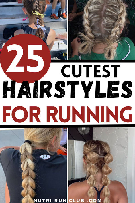 Look your best while running with these CUTE running hairstyles. Braid your hair and add some fun to your runs. Read more on our blog on Running Hairstyles and especially Running Hairstyles for Long Hair Hairstyles For Running, Braided Sporty Hairstyles, Active Hairstyles, Race Day Hair, Tennis Hairstyles, Running Hairstyles, Soccer Hairstyles, Soccer Hair, Volleyball Hair