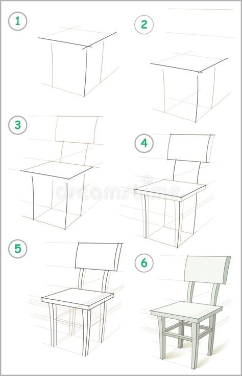 Draw A Chair, Interior Design Sketchbook, Drawing Furniture, Chair Drawing, Furniture Design Sketches, Architecture Drawing Plan, Perspective Drawing Architecture, Perspective Drawing Lessons, Interior Architecture Drawing