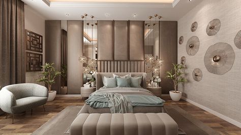 luxury master bedroom on Behance Rich Bedroom Luxury Modern, Modern Luxury Bedroom, Luxury Bedroom Design, Luxury Bedroom Master, Bedroom Bed Design, Room Design Bedroom, Small Room Bedroom, Master Bedrooms Decor, Room Ideas Bedroom