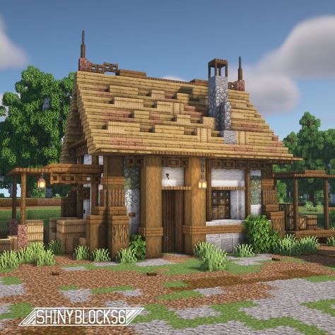 Minecraft Small House, Minecraft Starter House, Minecraft Interior Design, Minecraft House Plans, Bangunan Minecraft, Minecraft Farm, Minecraft Medieval, Minecraft Room, Cute Minecraft Houses