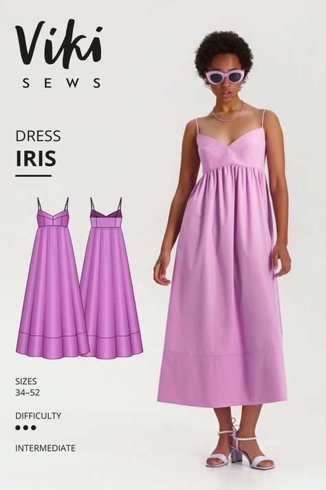 Sewing Bee Pattern, Sundress Pattern, Dress Weights, Sewing Bee, Shirting Fabric, Dress Making Patterns, Empire Waist Dress, Strappy Dresses, Dress Sewing Pattern