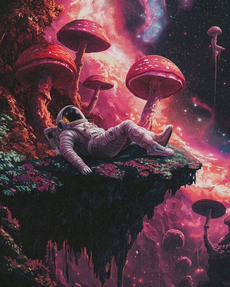 Cosmic Chill #space #astronaut #mushroom #galaxy #universe #cosmos #astronomy #digitalart #surrealart #conceptart #neonmushroom #neon #retroaesthetic #k4vn #midjourney #midjourneyart #midjourneyai Mushroom Galaxy, Chill Space, Galaxy Universe, Space Astronaut, Retro Aesthetic, Surreal Art, Astronomy, Cosmos, Concept Art