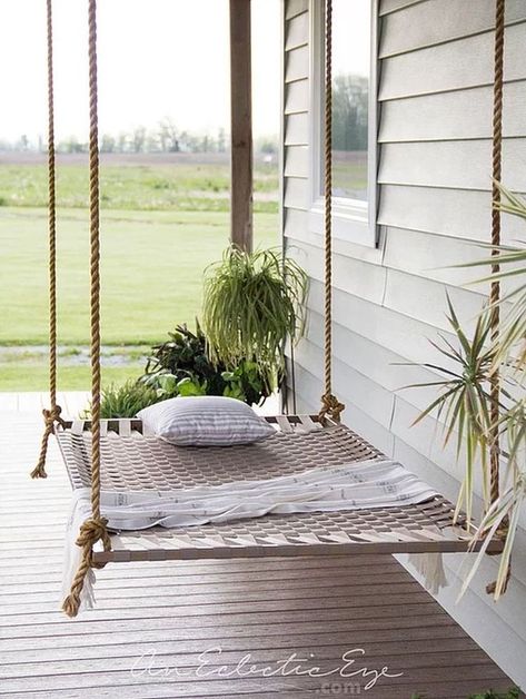 Outdoor Cabana Ideas, Outdoor Cabana, Macrame Hammock, Beach Cafe, Bed Swing, Outdoor Swing, Summer Cottage, Pergola Patio, Zen Garden