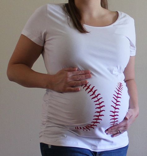 Baseball Maternity Shirt 4th of July Baseball by BabyBellyLaughs Baseball Maternity, Funny Pregnancy Shirts, Long Tee Shirts, Baseball Stitch, Pregnancy Tshirts, Nursing Tops, Loose Shorts, Pregnancy Shirts, Maternity Tops