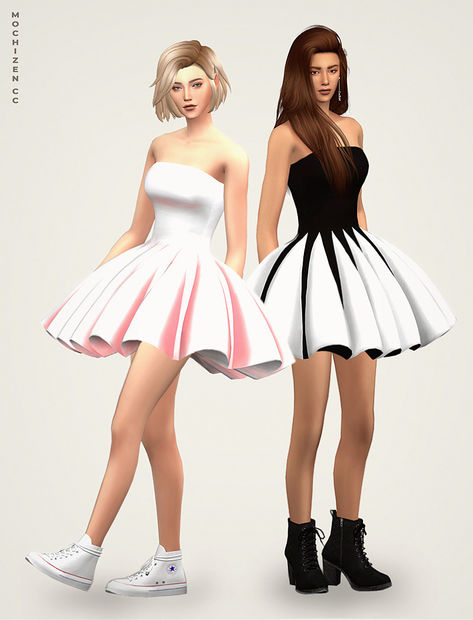 This puffy dress from Mochizen CC is a gorgeous poofy style that should fit any Sim! You can find this dress in a few swatches, all maxis match, and it's so fluffy that you can't help but smile while wearing it. Cc Dress, Poofy Dresses, Poofy Dress, Sims 4 Cc Kids Clothing, Sims 4 Cc Shoes, Sims 4 Cc Skin, Puffy Dresses, Sims 4 Dresses, Cannoli