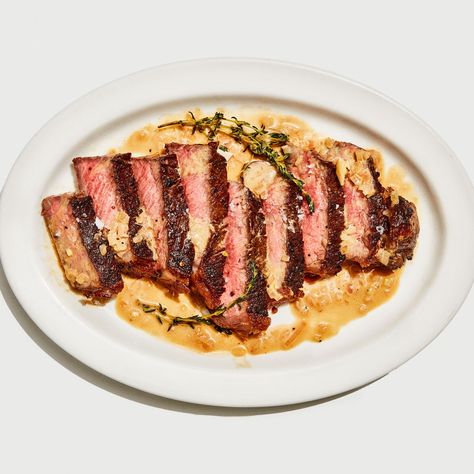 Easy Steak with Pan Sauce Recipe | Bon Appétit Good Steak Recipes, Pan Sauce, Easy Steak, Best Steak, Skirt Steak, Food Words, Beef Dishes, Steak Recipes, Stick Of Butter